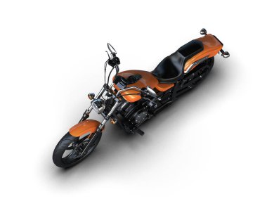 Motosiklet arka planda izole edilmiş. 3d görüntüleme - illüstrasyon