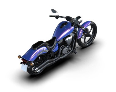 Motosiklet arka planda izole edilmiş. 3d görüntüleme - illüstrasyon