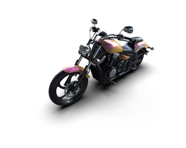 Motosiklet arka planda izole edilmiş. 3d görüntüleme - illüstrasyon