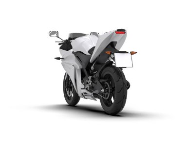 Motosiklet arka planda izole edilmiş. 3d görüntüleme - illüstrasyon