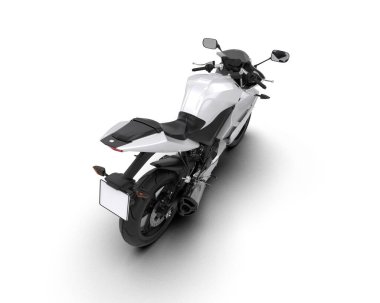 Motosiklet arka planda izole edilmiş. 3d görüntüleme - illüstrasyon