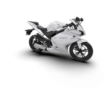 Motosiklet arka planda izole edilmiş. 3d görüntüleme - illüstrasyon