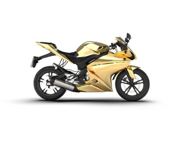 Motosiklet arka planda izole edilmiş. 3d görüntüleme - illüstrasyon