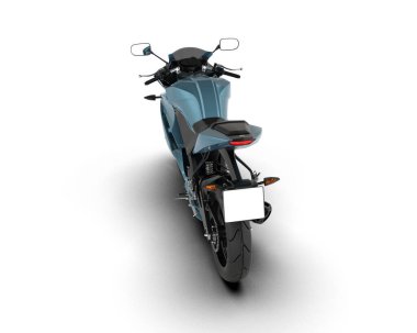 Motosiklet arka planda izole edilmiş. 3d görüntüleme - illüstrasyon