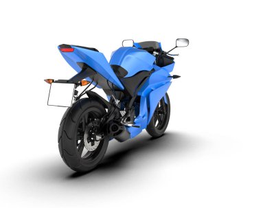 Motosiklet arka planda izole edilmiş. 3d görüntüleme - illüstrasyon
