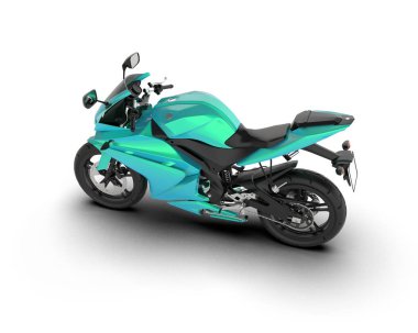 Motosiklet arka planda izole edilmiş. 3d görüntüleme - illüstrasyon