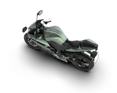 Motosiklet arka planda izole edilmiş. 3d görüntüleme - illüstrasyon