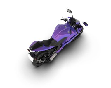 Motosiklet arka planda izole edilmiş. 3d görüntüleme - illüstrasyon