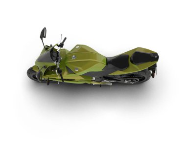 Motosiklet arka planda izole edilmiş. 3d görüntüleme - illüstrasyon