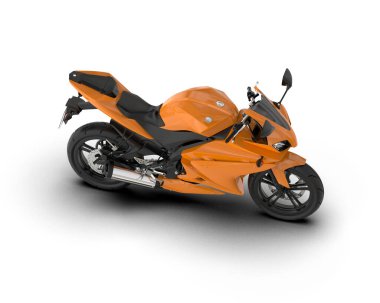 Motosiklet arka planda izole edilmiş. 3d görüntüleme - illüstrasyon