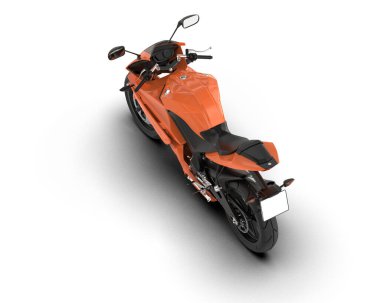 Motosiklet arka planda izole edilmiş. 3d görüntüleme - illüstrasyon