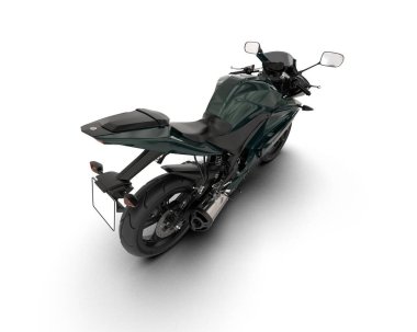 Motosiklet arka planda izole edilmiş. 3d görüntüleme - illüstrasyon