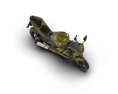 Motosiklet arka planda izole edilmiş. 3d görüntüleme - illüstrasyon