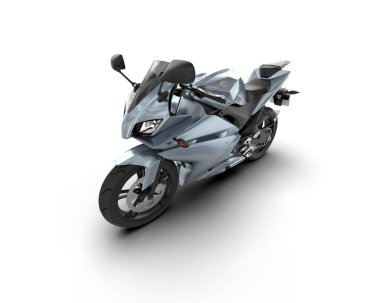 Motosiklet arka planda izole edilmiş. 3d görüntüleme - illüstrasyon