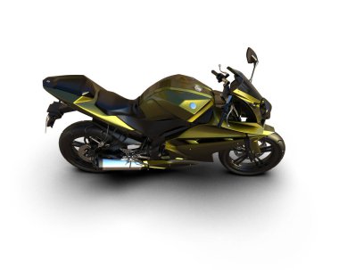 Motosiklet arka planda izole edilmiş. 3d görüntüleme - illüstrasyon