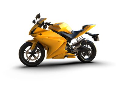 Motosiklet arka planda izole edilmiş. 3d görüntüleme - illüstrasyon