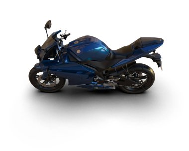 Motosiklet arka planda izole edilmiş. 3d görüntüleme - illüstrasyon