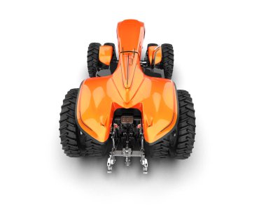 Arkaplanda sürücüsüz traktör izole edildi. 3d görüntüleme - illüstrasyon