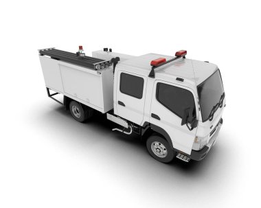 İtfaiye aracı arka planda izole edildi. 3d görüntüleme - illüstrasyon