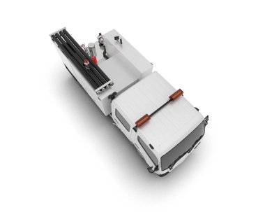 İtfaiye aracı arka planda izole edildi. 3d görüntüleme - illüstrasyon