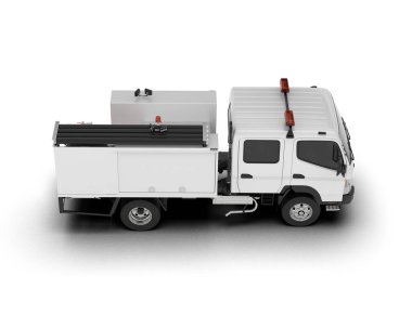 İtfaiye aracı arka planda izole edildi. 3d görüntüleme - illüstrasyon