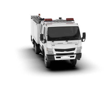 İtfaiye aracı arka planda izole edildi. 3d görüntüleme - illüstrasyon