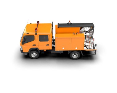 İtfaiye aracı arka planda izole edildi. 3d görüntüleme - illüstrasyon