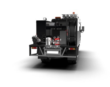 İtfaiye aracı arka planda izole edildi. 3d görüntüleme - illüstrasyon