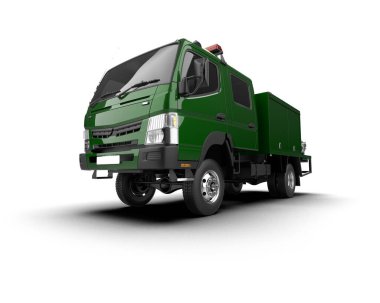 İtfaiye aracı arka planda izole edildi. 3d görüntüleme - illüstrasyon