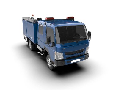 İtfaiye aracı arka planda izole edildi. 3d görüntüleme - illüstrasyon