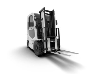 Çatal kaldırma arka planda izole edildi. 3d görüntüleme - illüstrasyon