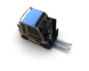 Çatal kaldırma arka planda izole edildi. 3d görüntüleme - illüstrasyon