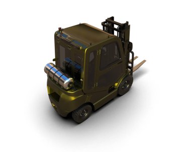 Çatal kaldırma arka planda izole edildi. 3d görüntüleme - illüstrasyon