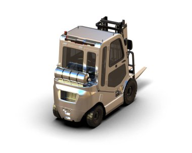 Çatal kaldırma arka planda izole edildi. 3d görüntüleme - illüstrasyon