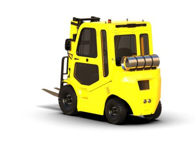 Çatal kaldırma arka planda izole edildi. 3d görüntüleme - illüstrasyon