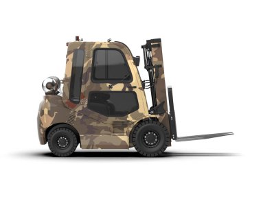 Çatal kaldırma arka planda izole edildi. 3d görüntüleme - illüstrasyon