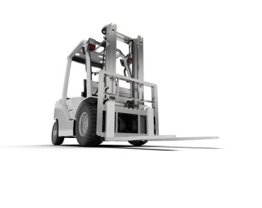 Çatal kaldırma arka planda izole edildi. 3d görüntüleme - illüstrasyon