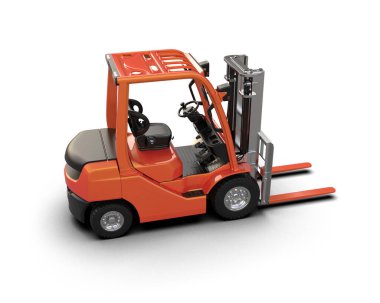 Çatal kaldırma arka planda izole edildi. 3d görüntüleme - illüstrasyon