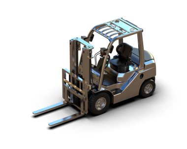 Çatal kaldırma arka planda izole edildi. 3d görüntüleme - illüstrasyon