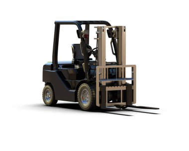 Çatal kaldırma arka planda izole edildi. 3d görüntüleme - illüstrasyon