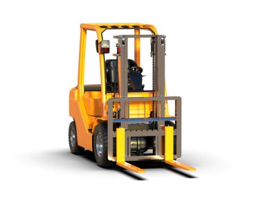 Çatal kaldırma arka planda izole edildi. 3d görüntüleme - illüstrasyon