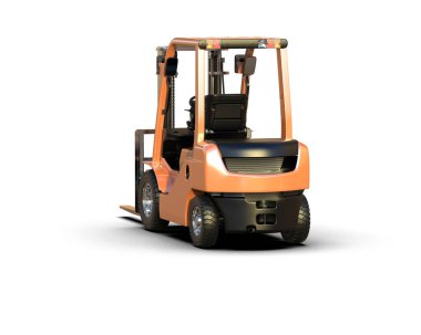 Çatal kaldırma arka planda izole edildi. 3d görüntüleme - illüstrasyon