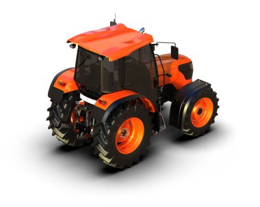Tractor isolated on background. 3d rendering - illustration