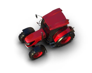 Tractor isolated on background. 3d rendering - illustration