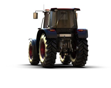 Tractor isolated on background. 3d rendering - illustration