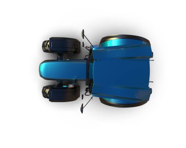 Tractor isolated on background. 3d rendering - illustration