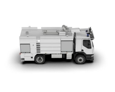 İtfaiye aracı arka planda izole edildi. 3d görüntüleme - illüstrasyon