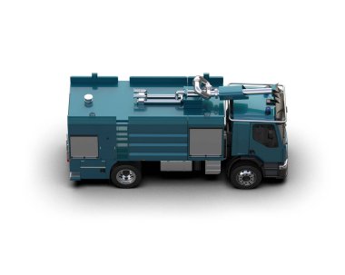 İtfaiye aracı arka planda izole edildi. 3d görüntüleme - illüstrasyon