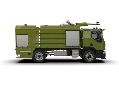 İtfaiye aracı arka planda izole edildi. 3d görüntüleme - illüstrasyon