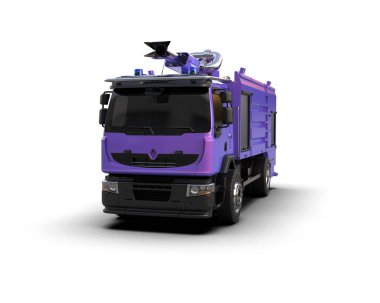 İtfaiye aracı arka planda izole edildi. 3d görüntüleme - illüstrasyon